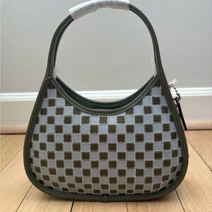 Coachtopia Ergo Checkered Shoulder Bag, Blue and Green
